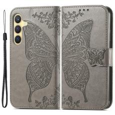  Samsung Galaxy S24 Plus Fodral Big Butterfly Gr&aring; - Teknikhallen.se