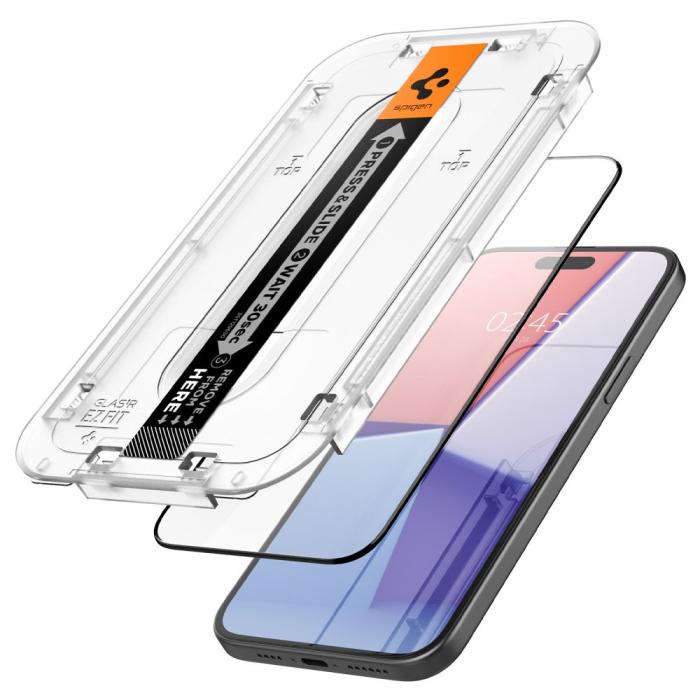 Bild 3, Spigen Spigen iPhone 15 Plus GLAS.tR FC 