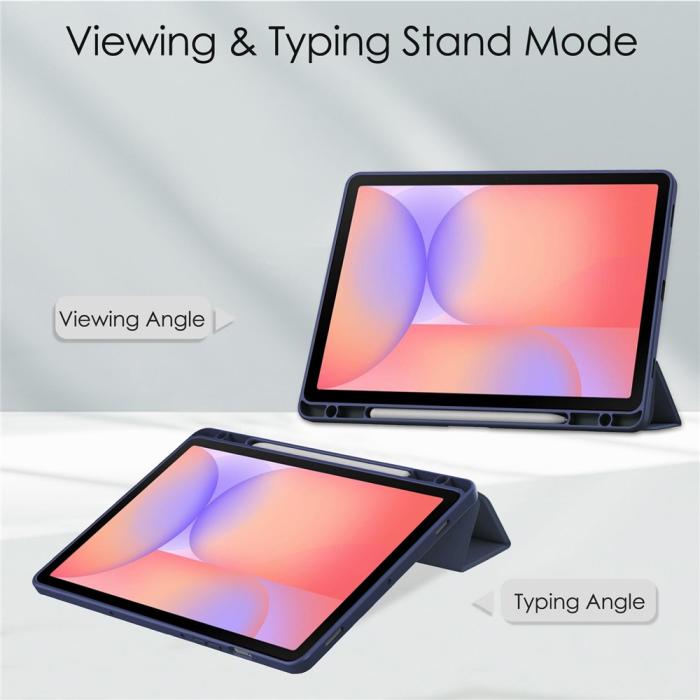 Bild 2,  Samsung Galaxy Tab S10 Lite Fodral Tri-Fold Hybrid Mörk Blå - Teknikhallen.se