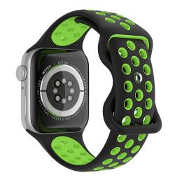 ColorPop Sportarmband Dual-Color Apple Watch 41/40/38 mm (S/M) Svart/Grön - Teknikhallen.se