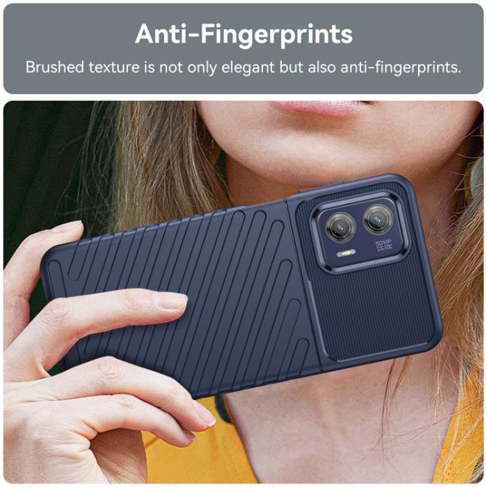 Bild 4,  Motorola Moto G73 5G Skal Twill Textur Blå - Teknikhallen.se