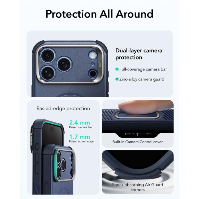 Bild 5, ESR ESR iPhone 18 Pro Max/17 Pro Max Skal MagSafe Cyber Tough Kickstand - Teknikhallen.se