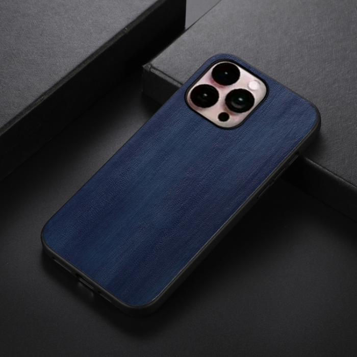 Bild 2,  iPhone 14 Pro Max Skal PU Läder Blå - Teknikhallen.se