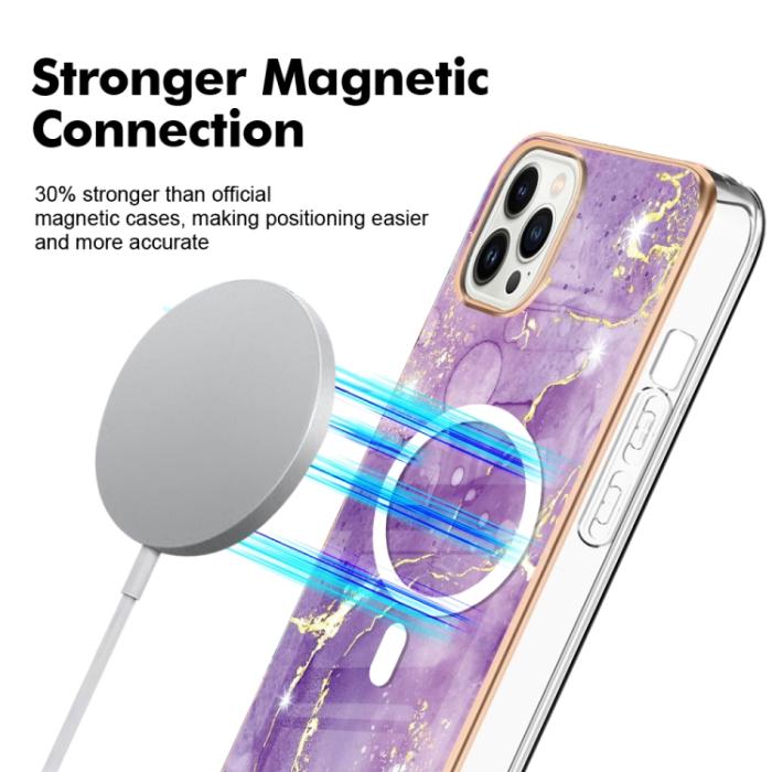 Bild 2,  iPhone 15 Pro Skal MagSafe Marmor Lila - Teknikhallen.se