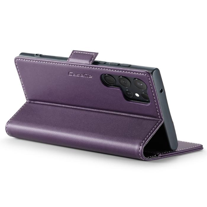 Bild 3, CASEME CASEME Galaxy S24 Ultra Fodral Slim Litchi Läder Lila - Teknikhallen.se