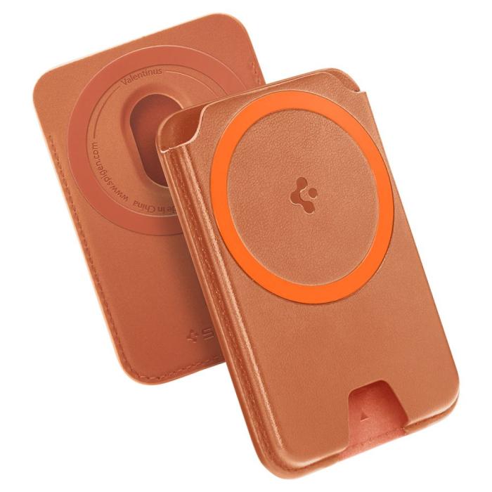Bild 4, Spigen Spigen Magnetisk MagSafe Korthållare Valentinus MagFit+ Orange - Teknikhallen.se