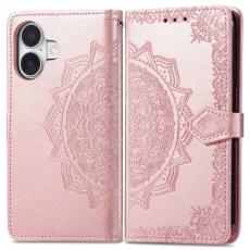  iPhone 16 Fodral Mandala L&auml;der Ros&eacute;guld - Teknikhallen.se