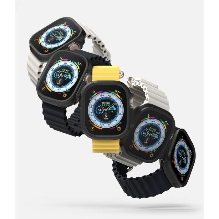 Bild 4, Ringke Ringke Apple Watch Ultra 49 mm 2-PACK Skal Slim Transparent/Svart - Teknikhallen.se