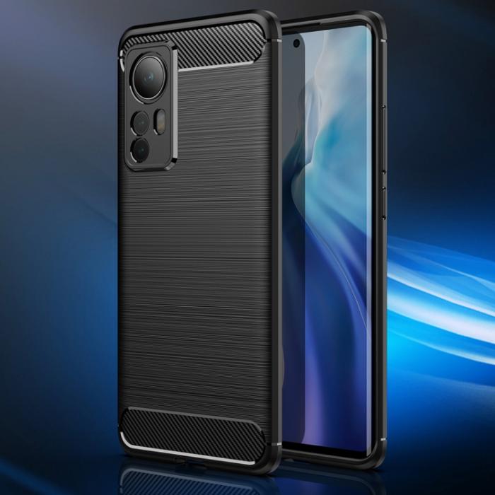 Bild 2,  Xiaomi 12 Skal Borstad Stål Textur Blå - Teknikhallen.se