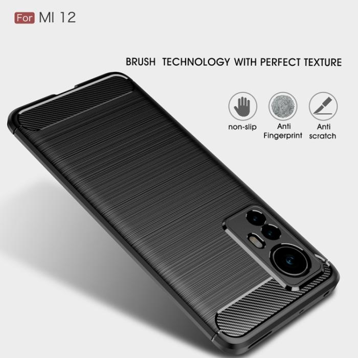 Bild 4,  Xiaomi 12 Skal Borstad Stål Textur Blå - Teknikhallen.se