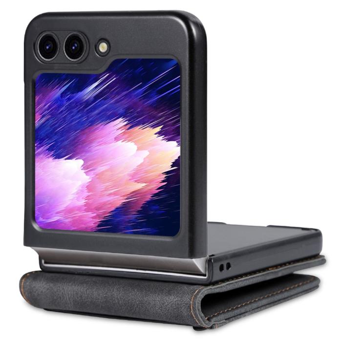 Bild 2, AZNS AZNS Galaxy Z Flip 6 / 7 FE Fodral Läder Svart - Teknikhallen.se