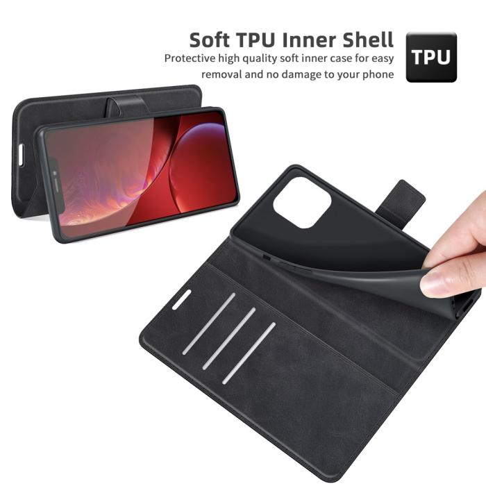 Bild 5,  iPhone 13 Pro Fodral Solid Läder Svart - Teknikhallen.se