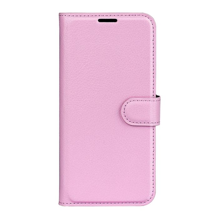 Bild 2,  Motorola Edge 30 Pro Fodral Litchi Textur Ljus Rosa - Teknikhallen.se