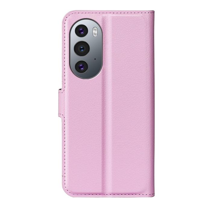 Bild 3,  Motorola Edge 30 Pro Fodral Litchi Textur Ljus Rosa - Teknikhallen.se