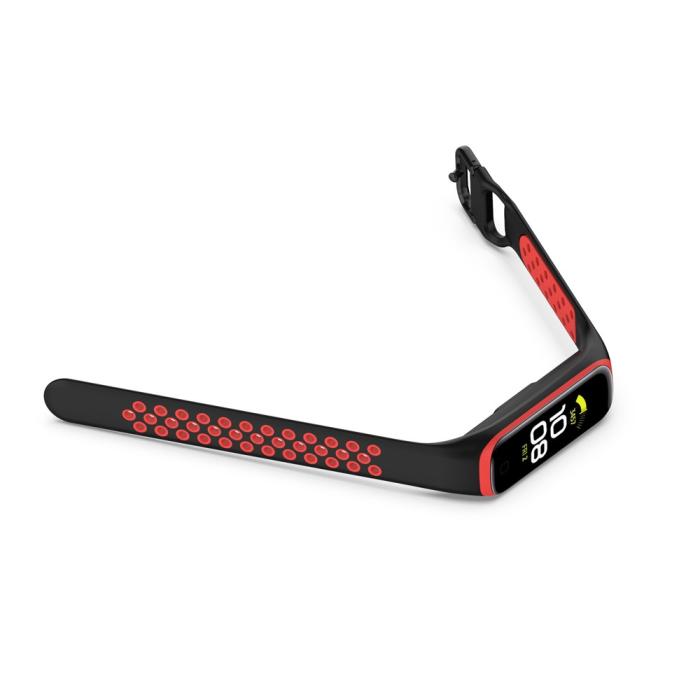 Bild 5,  Samsung Galaxy Fit 2 SM-R220 Armband Ihåligt Silikon Svart/Röd - Teknikhallen.se