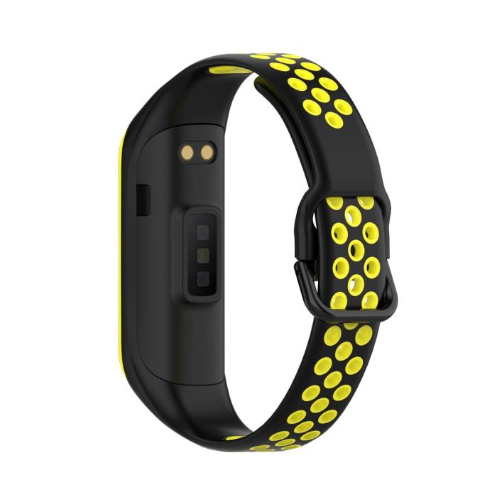 Bild 2,  Samsung Galaxy Fit 2 SM-R220 Armband Ihåligt Silikon Svart/Gul - Teknikhallen.se