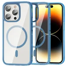 ColorPop ColorPop iPhone 14 Pro Skal CH MagSafe Transparent/M&ouml;rk Bl&aring; - Teknikhallen.se