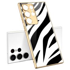GKK GKK Galaxy S24 Ultra Skal H&auml;rdat Glas Electroplate Zebra - Teknikhallen.se