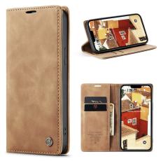CASEME CASEME iPhone 15 Plus Fodral Flip Retro L&auml;der Brun - Teknikhallen.se