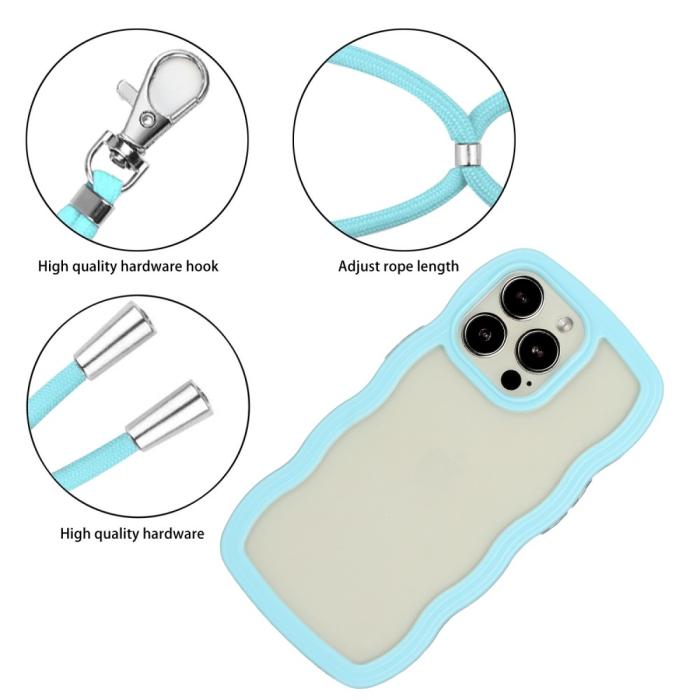 Bild 3,  iPhone 16 Pro Max Skal Wavy Hybrid Mobilsnöre Blå - Teknikhallen.se