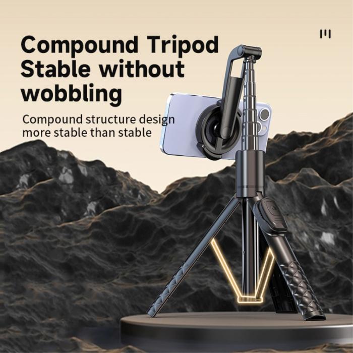 Bild 5,  360° MagSafe Tripod Selfie Stick Aluminium 130 cm Svart - Teknikhallen.se