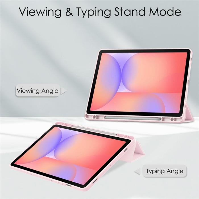 Bild 2,  Samsung Galaxy Tab S10 Lite Fodral Tri-Fold Hybrid Rosa - Teknikhallen.se