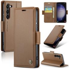 CASEME CASEME Galaxy S24 Fodral RFID Slim L&auml;der Brun - Teknikhallen.se