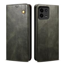  Xiaomi 13 Pro 5G Fodral Oil Wax Flip L&auml;der Gr&ouml;n - Teknikhallen.se