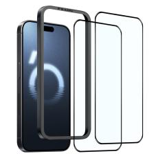NORTHJO NORTHJO iPhone 16 Pro Max Sk&auml;rmskydd Helt&auml;ckande 2-PACK inkl. Ram - Teknikhallen.se