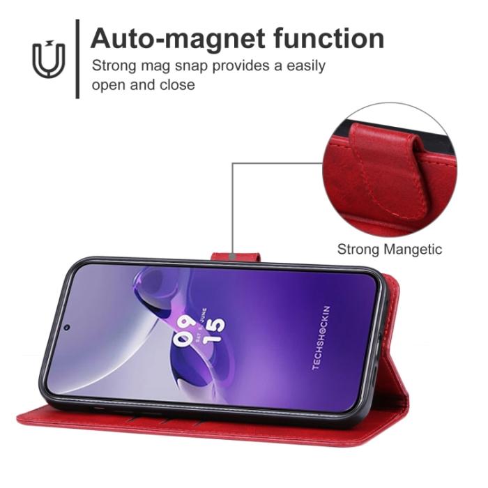 Bild 4,  Samsung Galaxy A24 5G Fodral Läder Röd - Teknikhallen.se