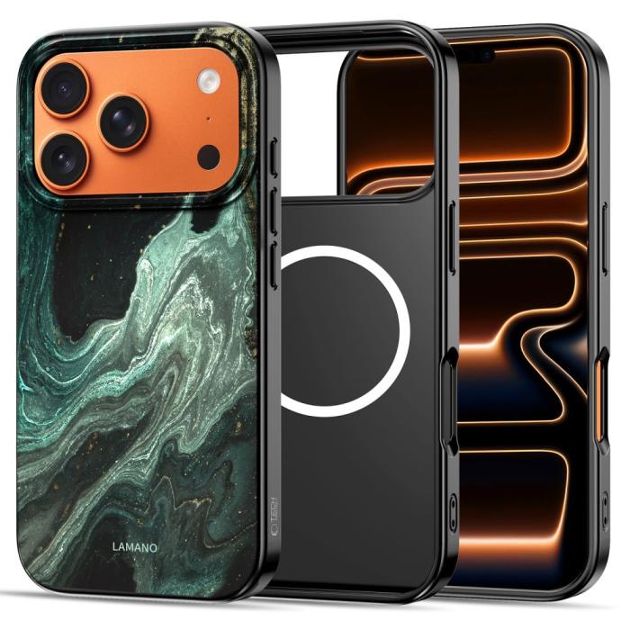 Bild 2, Tech-Protect Tech-Protect iPhone 17 Pro Skal MagSafe Lamano Verde Aura - Teknikhallen.se
