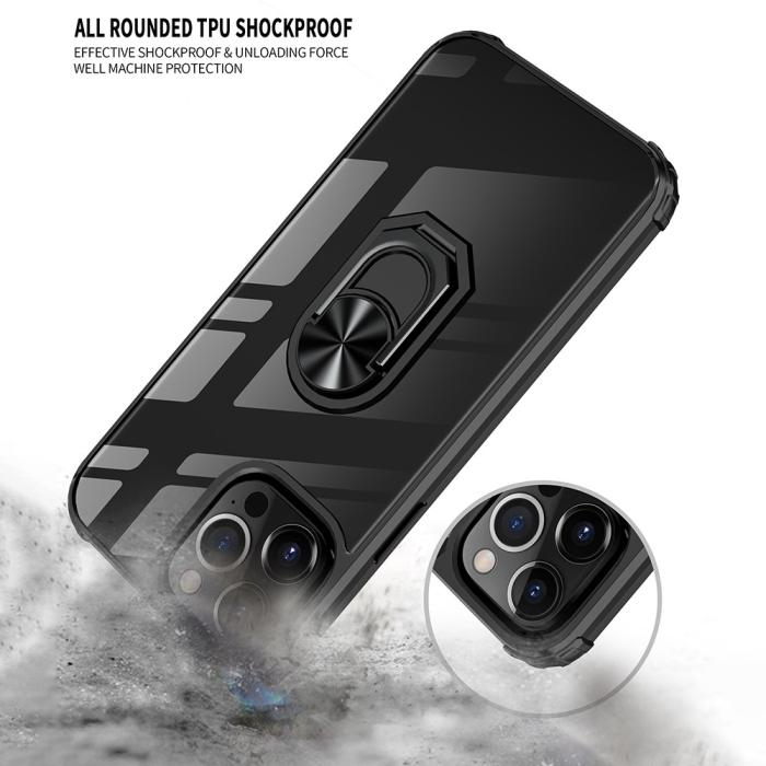Bild 4,  iPhone 13 Pro Max - Shockproof Hybrid Ring Skal - Blå - Teknikhallen.se