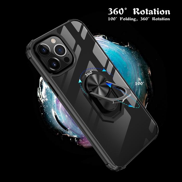 Bild 6,  iPhone 13 Pro Max - Shockproof Hybrid Ring Skal - Blå - Teknikhallen.se