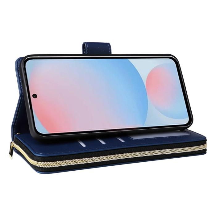 Bild 3,  Samsung Galaxy A27 5G Fodral Läder Multifunktionellt Mörk Blå - Teknikhallen.se