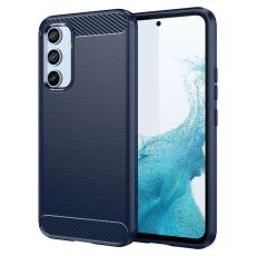  Samsung Galaxy A54 5G Skal Borstad St&aring;l Textur Bl&aring; - Teknikhallen.se