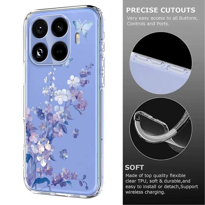 Bild 6,  Xiaomi 15T Pro Skal Med Tryck Blommor - Teknikhallen.se
