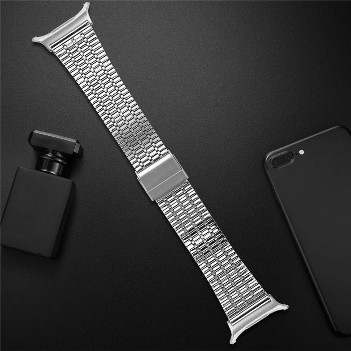 Bild 4,  Galaxy Watch 8 46/44/40 mm Armband Rostfritt Stål Silver - Teknikhallen.se