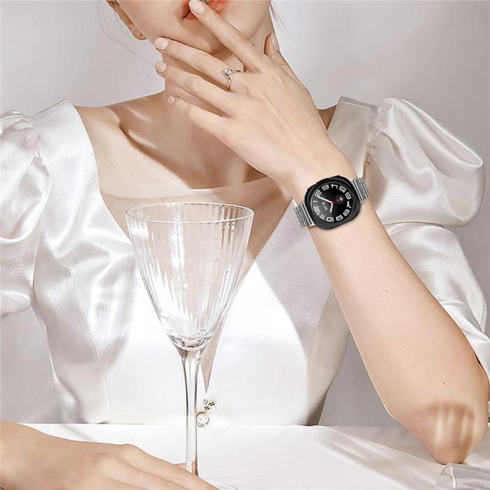Bild 5,  Galaxy Watch 8 46/44/40 mm Armband Rostfritt Stål Silver - Teknikhallen.se