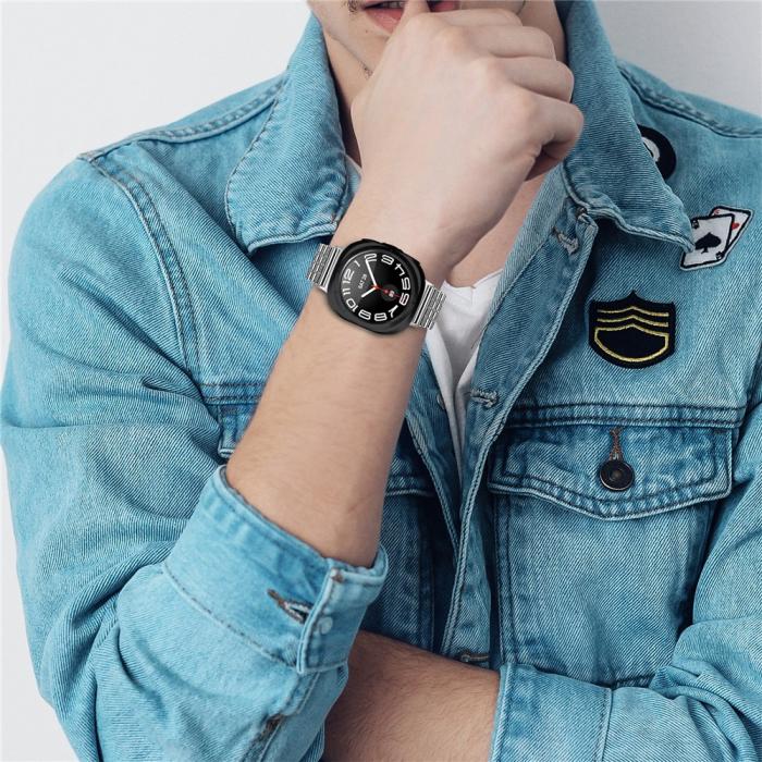 Bild 6,  Galaxy Watch 8 46/44/40 mm Armband Rostfritt Stål Silver - Teknikhallen.se