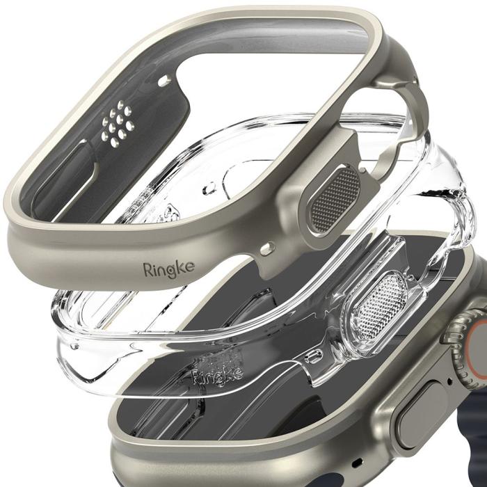 Bild 2, Ringke Ringke Apple Watch Ultra 49 mm 2-PACK Skal Slim Titanium Grey/Clear - Teknikhallen.se