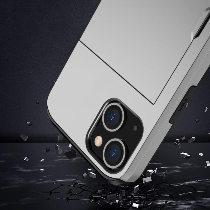Bild 6,  iPhone 15 Skal Hybrid Med Kortfack Silver - Teknikhallen.se