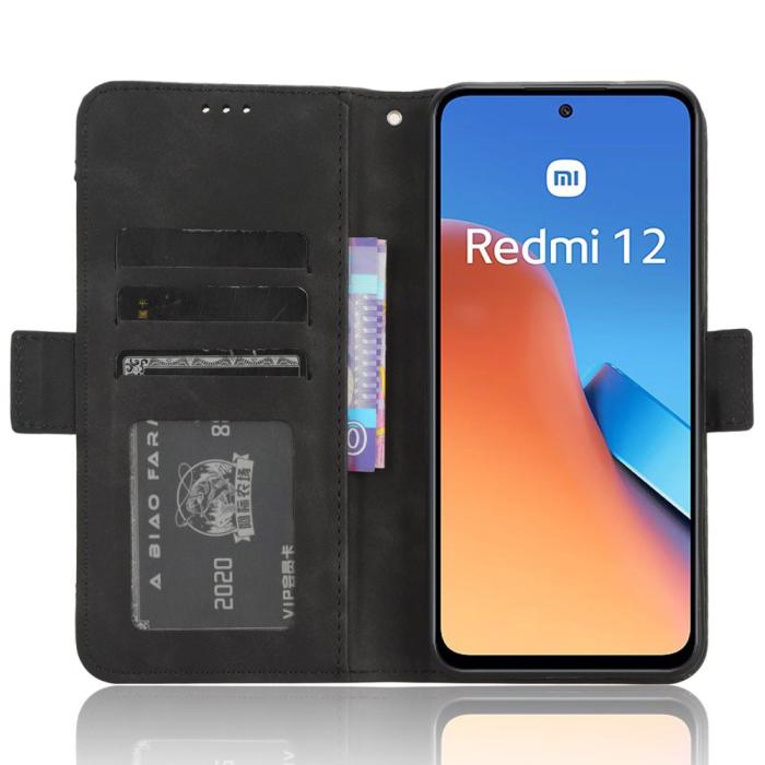 Bild 2,  Xiaomi Redmi 12 5G/4G Fodral Med Avtagbart Kortfodral Svart - Teknikhallen.se