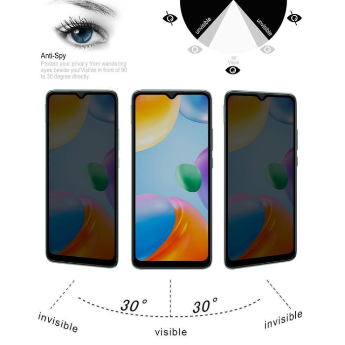 Bild 5,  Xiaomi Redmi 10C Skärmskydd Heltäckande Privacy - Teknikhallen.se