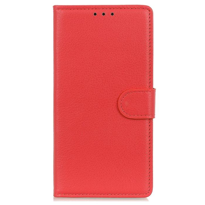 Bild 6,  Samsung Galaxy S23 Plus Fodral Litchi Läder Röd - Teknikhallen.se