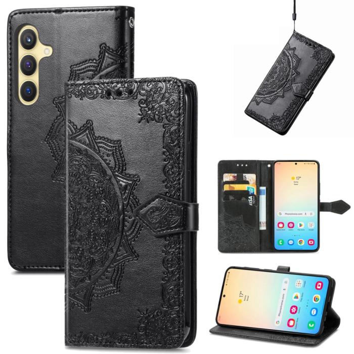 Bild 4,  Samsung Galaxy S24 Fodral Mandala Tryck Svart - Teknikhallen.se