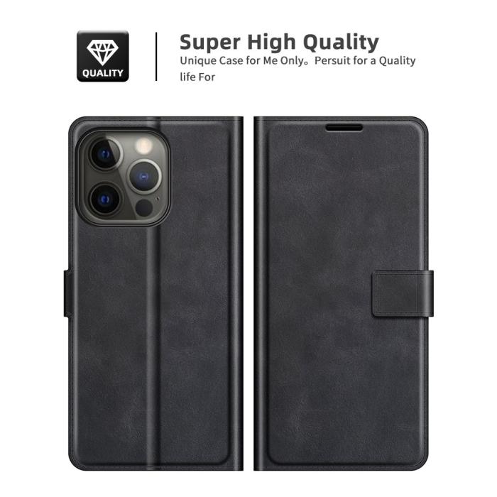Bild 6,  iPhone 13 Pro Fodral Solid Läder Svart - Teknikhallen.se
