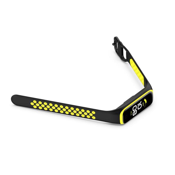 Bild 5,  Samsung Galaxy Fit 2 SM-R220 Armband Ihåligt Silikon Svart/Gul - Teknikhallen.se
