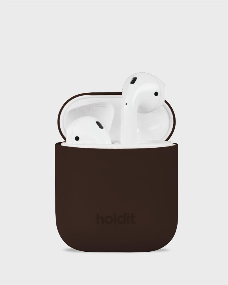 holdit holdit AirPods 1/2 Skal Silikon Chocolate - Teknikhallen.se