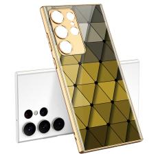GKK GKK Galaxy S24 Ultra Skal H&auml;rdat Glas Electroplate Rhombus Gul - Teknikhallen.se