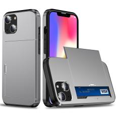  iPhone 15 Plus Skal Hybrid Med Kortfack Gr&aring; - Teknikhallen.se